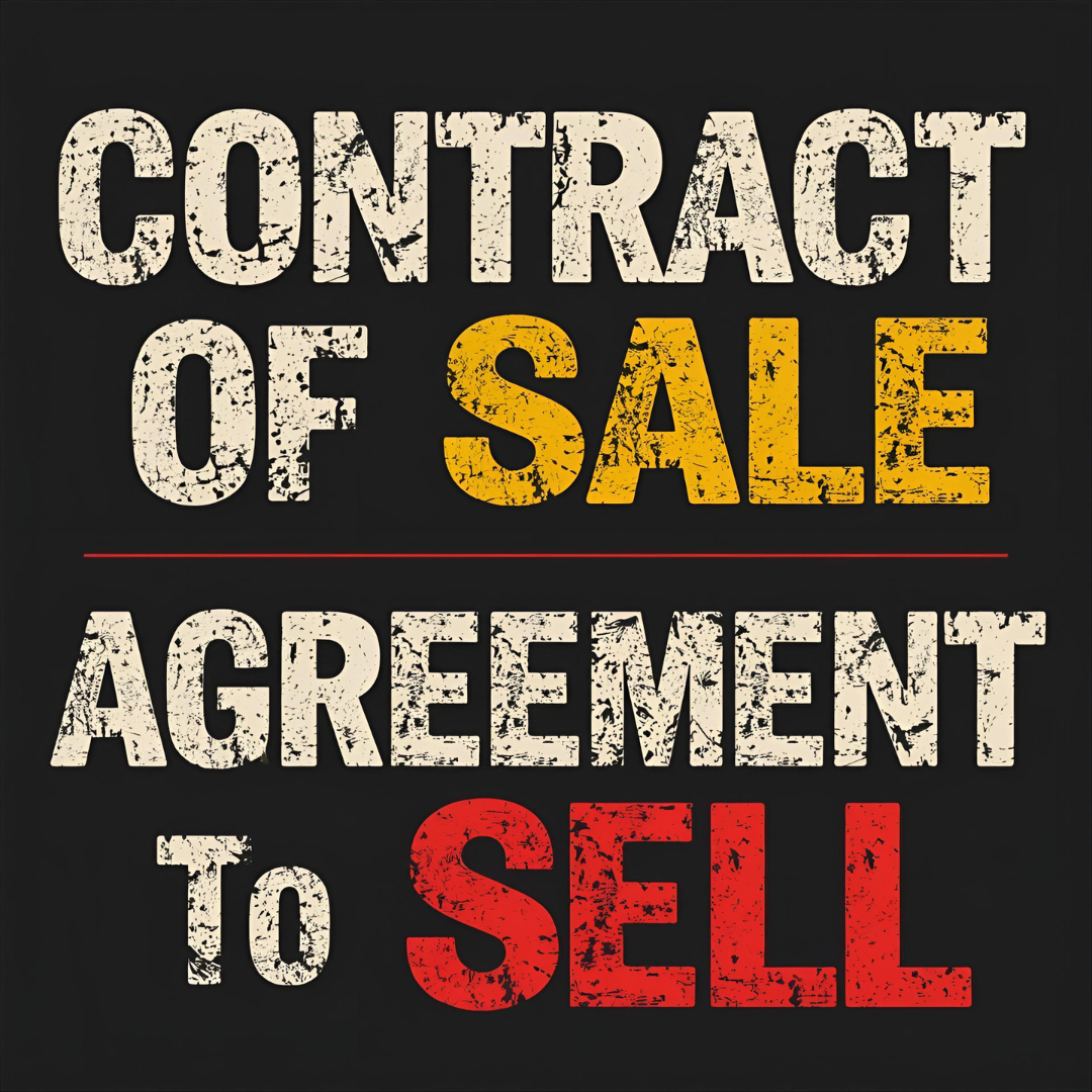 27. Define a “Contract of Sale” and “Agreement to Sell” and distinguish between them.